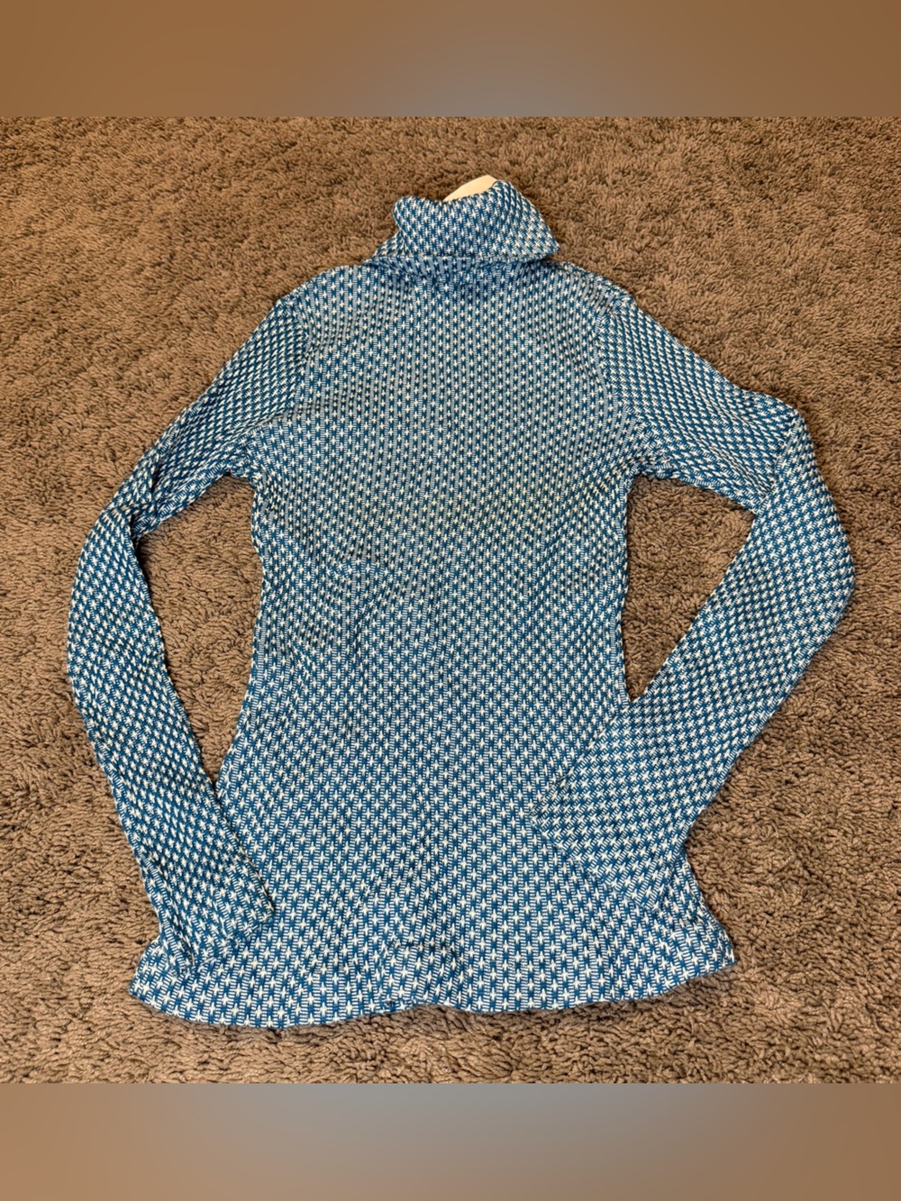 Vintage 70s Blue Turtleneck new old stock w/ tag medium Ronniedidntmeanit